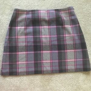 Pink plaid skirt (wool blend)